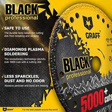 GRAFF Black Rueda de Corte de Diamante para Metal Acero Inox y armaduras - Disco De Corte Para Metal 3 Pulgadas - Disco de corte con eje de 3/8 para Amoladora Angular - Ø 76 mm (3 pulgadas) - Ver 4