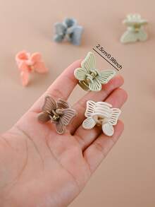 20pcs Spring Color Mini Butterfly Hair Clips,Cute Princess Style Small Hair Clips,Versatile Bangs Flyaway Hair Clips - Multicolor - View 4
