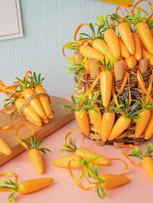 12个复活节胡萝卜装饰吊坠，高品质泡沫闪光人造胡萝卜，适合复活节悬挂装饰、复活节家居装饰、复活节房间装饰，完美的复活节饰品 - 彩色 - 查看 3