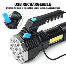 1/2/4件組 USB可充電LED手電筒，7合1 COB工作燈附底座，USB供電附不鏽鋼夾，含充電線，180度旋轉燈頭，LED電池指示燈，支援USB反向輸出，便攜露營夾燈，工業燈附磁吸底座，強光束，適用於緊急使用、露營、釣魚、維修、建築、居家照明緊急燈，聖誕節、萬聖節、復活節、情人節、節日禮物，戶外照明緊急燈 - 7LED-手電筒 - 查看 9