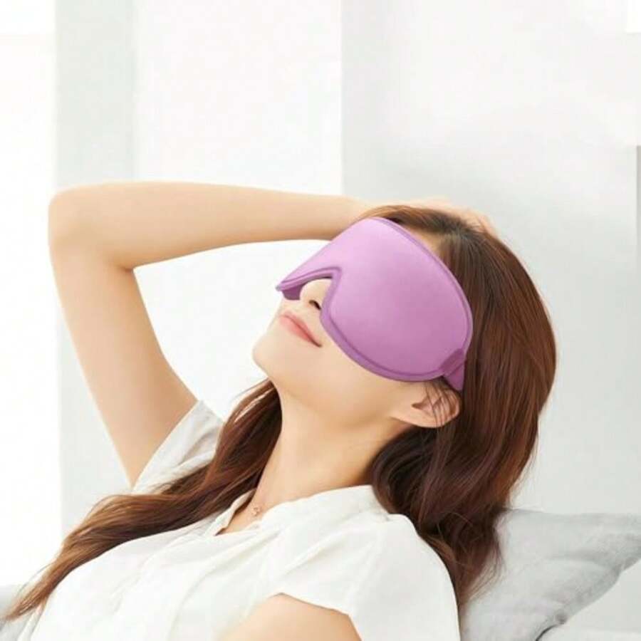 CYPNAntifaz para Dormir 3D - 100% Bloqueo de Luz Máscara de Sueño Transpirable con Copa Contorneada Correa Ajustable Hombre/Mujer - Incluye 10 Tapones para Oídos - Yoga Viajes Ojos SensiblesFashion - Rosa - Ver 1