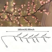 樱花树灯，DIY人造樱花卧室装饰灯，适用于派对、餐厅、舞厅、墙面装饰、婚礼、节日新奇照明、圣诞节、家居氛围灯 - 彩色 - 查看 10
