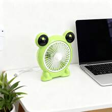 Ventilador Mini USB de Escritorio en Forma de Rana Divertido y Lindo, Adecuado para Enfriar en Verano, Silencioso para Escritorio de Oficina y Hogar, Ventilador de Rana (Rana de Ojos Grandes) Diseño de Caricatura Decoración Divertida ​   Mini ventilador USB/eléctrico - Verde - Ver 5