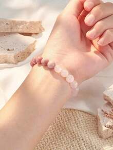 Pulseras de pareja de piedra natural con diseño bohemio, colgante con forma de corazón, joyería hecha a mano para él y ella, regalo para ocasiones especiales - Unitalla - Ver 1