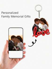 Customized Photo Keychain, Personalized Acrylic Keychain, Couple Customized Keychain, Photo Keyring, Valentine's Day Gift, Birthday Gift, Anniversary Gift - Multicolor - View 2