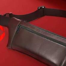 Túi đeo hông nhỏ nhiều lớp 2026, túi đeo ngực đa năng, túi đeo chéo, túi bụng cho nam, thích hợp cho hoạt động ngoài trời, chạy bộ, công sở. - màu nâu - Xem 4