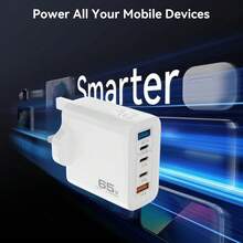 High Power Fast Charging Wall Charger 65W 5-Port USB-C Fast Charger Adapter 30W PD Wall Charger Power Adapter Compatible With IPhone Smartphones Tablets And Other Devices Memorial Day Long Weekend - View 5