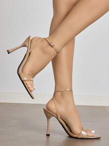 Elegante Riemchen-Spitze-High-Heel-Sandalen, vielseitig einsetzbar für formelle Anlässe, Partys, Hochzeiten, Aufführungen, Outdoor, Reisen, Feiertage (Valentinstag, Muttertag, Frauentag, Weihnachten, Erntedankfest), Frühlings- und Sommeroutfits - Khaki - Übersicht 3