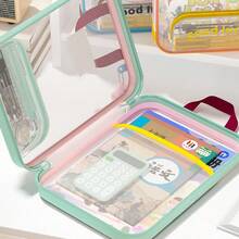 1 pieza Bolsa de almacenamiento práctica, esencial para organizar documentos y artículos pequeños, ligera y portátil, material duradero, etiqueta reemplazable, útiles de oficina y escolares (accesorios DIY no incluidos) - Multicolor - Ver 2