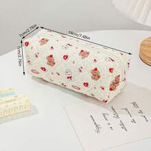 1/3 buc Geantă cosmetică de Crăciun cu fețe drăguțe de cățeluș - Geantă mare de toaletă de călătorie cu model adorabil de cățeluș, potrivită pentru femei, cadou de sărbători (Ziua Îndrăgostiților/Anul Nou), Geantă de machiaj de călătorie pentru decor de cameră - alb - Vizualizare 13