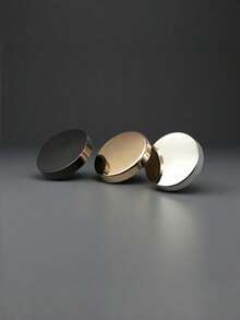 10pcs/15/20/25mm Round Button; Fashion Simple Design; Hand-Sewn Clothing Accessories Suitable For Shirts And Dresses3 Color Options (Gold/Silver/Gun Black)