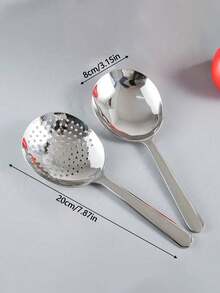 1 Oversized Serving Spoon, Large Soup Spoon, Round Ladle, Suitable For Party/Buffet, Dishwasher , Kitchen Utensil, Household Item, Spoon, Restaurant Spoon, Large Dining Spoon, Pasta Spoon - Multicolor - View 10