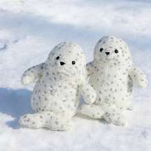 1pc Cute Plush Spotted Seal Stuffed Animal Doll, Soft Cuddly Cartoon Seal Doll Pillow, Gift For Girlfriend, Best Friend, Birthday, Valentine's Day, Easter - Multicolor - View 2