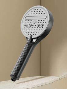 12cm Large Panel Cream Texture Handheld Shower Head With Booster, Toilet Bidet Sprayer Set, High Pressure Adjustable Bidet Sprayer Hose & Base For Bathroom Cleaning & Washing