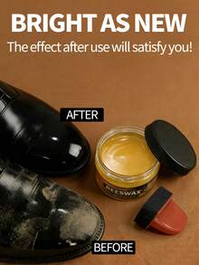 2件套鞋履护理套装 - 包括：82克蜂蜡 x1，海绵布 x1。多用途护理蜡，适用于鞋子、包包、外套、沙发、座椅等。深层滋养，快速增亮，防水防裂。适用于各种颜色的家居用品。