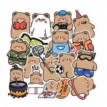 52pcs Teddy Bear Stickers, Children's Stickers, Stickers, Hand Account Graffiti, Suitcase Stickers, Cute Little Brown Bear Stickers - Little Brown Bear Stickers - View 7