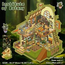 1 Scene Card With 2 Sticker Sheets, 1 Effect Picture - Cartoon Design, 2 Options, Sticker Painting, 3D Miniature House Scene Stickers, DIY Scrapbooking Toy Stickers, Landscape Stickers, Hand-Categorized Small House Scene Stickers, Self-Adhesive - Multicolor - View 13