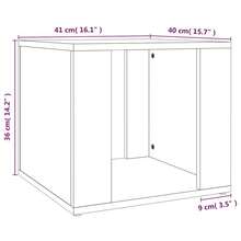 Comodino vidaXL in rovere affumicato, 41x40x36 cm, in legno composito. - nero - Visualizzare 9