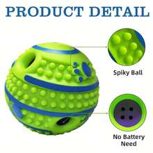 Dog Toy, Sound-Making Ball, Rolls And Makes Funny Noises, Keeps Dogs Entertained, Durable And Chewable, No Batteries Required, Interactive Pet Toy, Lullaby Laughing Ball Toy, Dog Intelligence Training Ball Toy. - 綠色3.5in - 查看 3