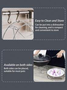 Stainless Steel Steaming Rack And Cooling Rack, Metal Wire Electric Pressure Cooker Trivet, Baking Steaming Rack, Cooking Rack - Silver - View 4