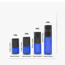 10pcs Glass Essential Oil Aromatherapy Roller Bottle Perfume Roll On Ball Bottle Refillable Travel Mini Size - Blue - View 3