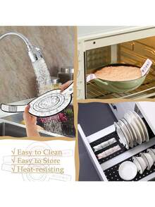 适用于荷兰烤锅的硅胶面包垫，1个面包吊带，带长柄的硅胶烘焙垫，不粘面包烘焙吊带烤箱垫，圆形硅胶垫片