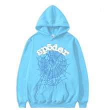 2026 New Hooded Sweater Men's Zip-Up Graphic Print Casual Streetwear Hoodie Sweatshirt, Long Sleeve Top Spider Web Personality Blue Black Sweatshirt, Same For Men And Women - màu đen - Xem 10