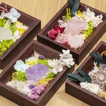 1件天然水晶能量疗愈宝石紫水晶相框原石矿石设计家居桌面装饰健康圣诞节情人节礼物