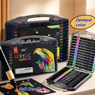 Markery akrylowe z miękką końcówką, odpowiednie do scrapbookingu, czarnego papieru, kamienia, ceramiki, szkła, drewna, tkanin, płóciennych kubków i rękodzieła, profesjonalne pisaki akwarelowe – idealne na Wielkanoc, Halloween, prezenty świąteczne