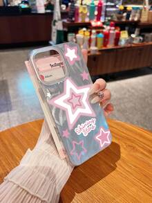 Funda con diseño de estrellas rosas, compatible con iPhone 16, 15, 14 Pro Max, 13, 12, 11, XR y XS Plus. Fabricada en silicona TPU, ofrece protección contra golpes y caídas, además de una excelente sensación al tacto. Es el regalo ideal para familiares, amigos y seres queridos. - Pequeña pluma - Ver 1