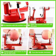 3-In-1 Apple Peeler, Corer, And Slicer Crafted From Alloy Materials, This Modern 3-In-1 Peeler Features A Powerful Suction Cup Base And Stainless Steel Blades (Includes 2 Peeling Blades/1 Slicing Blade). Suitable For Apples, Pears, Kiwis, Potatoes, And More. An Ideal Gift For Christmas, New Year, Or Birthdays, Perfect For Friends And Family. - Multicolor - View 9