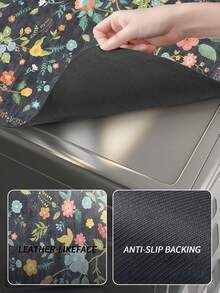 1pc Washing Machine Mat, Suitable For Top Load Washer And Dryer - Non-Slip, Absorbent, Quick Dry, Refrigerator Cover Mat - Decorative Kitchen Protective Pad - Dark Green - View 5