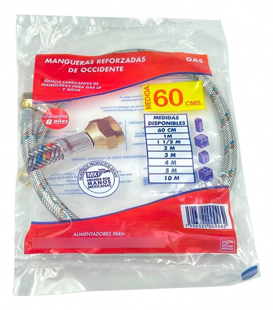 TendenciaManguera Flexible Tramada En Aluminio Para Gas 60 Cm PlateadoCalidad premium - 1 - Ver 1