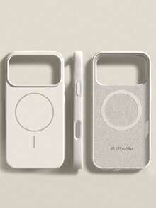 New Orange Magnetic Silicone Phone Case, Compatible With IPhone 17 Pro Max, 16, 15, 14, 13, 12, 11 Pro Max, 16, 15, 14 Plus, Magnetic Liquid Silicone Strap Protective Cover, Soft Shell - White - View 2