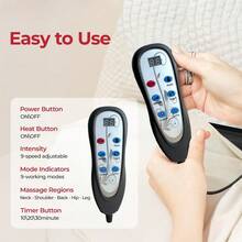 带加热功能的按摩椅垫，背部按摩座垫，配备7个振动电机，有效缓解背部疼痛，便携式椅垫，适用于办公室和家庭使用，男女皆宜的礼物 - 美規A型插(110-127V) - 查看 3