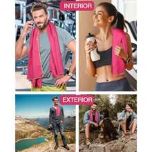 CYPNJasinber Set de 3 Toallas de Microfibra Toalla Deportiva Súper Absorbente Toalla de Secado rápido para Acampar Deporte Playa Gimnasio Viajes RosaFashion - 219615000 - Ver 7