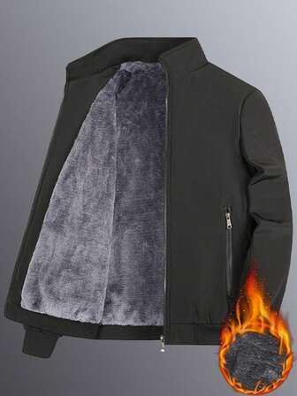 2025 New Thickened Padded Coat Men, Rhombus Pattern Warm Casual Padded Coat, Baseball Collar Padded Coat, Fashionable Winter Windproof Padded Coat For Men