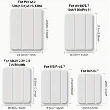 PHYLYN 1 件装三折硅胶 iPad 保护套，超薄支架，防震防刮，带笔槽，防摔平板电脑保护套，兼容 Apple iPad Mini 6/7、9.7/10.2/10.5 英寸、Air 4/5/6、10 代、10.9 英寸、Pro 11 英寸、Air 11 (M2) 和 Pro 11 (M4) 型号。透明背壳，高透光度，方便 DIY 个性化定制。 - 藍白色 - 查看 4