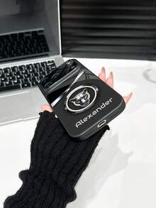 1pc Customized Name, Fierce Leopard Head Ring Design Luxury Fashionable Large View Tempered Glass With Lens Protection Matte Anti-Drop Phone Case Compatible With Iphone 17/17Pro/17ProMax/17Air/16/16Pro/16ProMax/16Plus/15/15Plus/15Pro/15ProMax/14/14Plus/14Pro/14ProMax/13/13Pro/13ProMax/12/11 Phone Accessories, Full Coverage High-End Protection Cover - Black - View 5