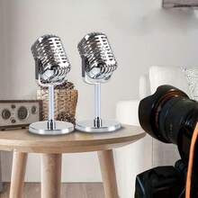 Adjustable Vintage Plastic Microphone Prop, Retro Decorative Fake Microphone For Party, Performance, Home, Bar Decor - Available In Multiple Colors - View 7