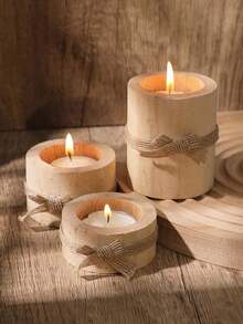 6pcs/3pcs. 1pc Creative Wooden Candle Holder Set (Candles Not Included) 2026 New Year And Valentine's Day. Perfect For Home Decor, Party Supplies Display. Perfect For All Beautiful Homes. Suitable For All Occasions. Valentine's Day Candles. Eid Gift Decoration - Mixed Fragrance - View 3