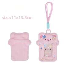 1pc Cute Plush ID Card Holder With Anti-Lost Lanyard - ID Card Case, Suitable For Students, Office, Travel - Compatible With ID Badges, Transit Cards, Work IDs - Koala Lover, Student Essential, Fun Accessory, Perfect Gift For Wearing - Pink - View 6