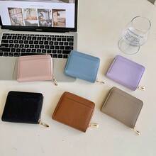 时尚荔枝纹PU多功能零钱包 女士短款钱包 独特日式零钱包 女士钱袋 迷你钱包 小钱包 可爱钱包 旅行必备证件夹 身份证夹 - 彩色 - 查看 11