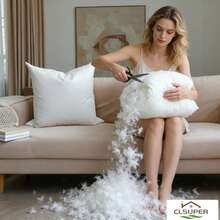 1/2pcs Feather Filled Pillow Insert, Sizes Available: 21*21 Inches/20*20 Inches/18*18 Inches/14*21 Inches, Soft & Fluffy Square Pillow Insert, Filled With Goose & Duck Down, 100% Cotton Pillow Cover, Decorative Pillow For Sofa & Bed, White - White - View 3