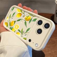 Lemon phone case suitable for  17 16 16E 15 14 13 12 11 Pro Max 17 Air 16 Plu silicone all inclusive protection anti slip and anti fall soft case - SKU1-limón - Ver 7