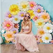 6pcs/12pcs/18pcs/24pcsDaisy Paper Flower Balls Are Used For Artificial Flower Decoration At Weddings And Parties. They Are Suitable For Indoor/Outdoor Events, Bridal Gift Parties, Birthdays, Event Decorations, Wedding Decorations, Single Girls, And Baby Gift Party Decorations. They Are Also Festive Atmosphere Boosters - Multicolor - View 7