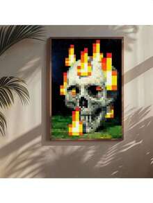 1 لوحة جمجمة ملتهبة بتصميم بكسل مجرد بدون إطار، ديكور فني، لوحة جدارية فنية، هدايا، غرف النوم، المكاتب، غرف المعيشة، المقاهي، ديكور الجدران، ديكور المنزل والسكن الجامعي، هدية مثالية للأصدقاء والعائلة، عيد الحب، رأس السنة، منزل جديد - بدون إطار - متعدد الألوان - مشاهدة 9