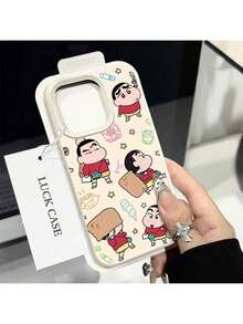 Fast EU Shipping (DE & ES)Spaßige und süße Crayon Shin Chan Muster Handyhülle kompatibel mit iPhone 16 Pro Max 15 14 13 12 11 7/8 Plus X XR XS Max Neue Luxus Anti-Rutsch und stoßfeste Silikon Weiche HülleSamsung