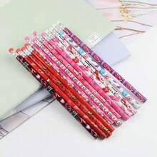 12支圣诞主题HB铅笔，专为小学生设计，包含圣诞节、情人节、万圣节和复活节图案。12色彩虹卡通铅笔——时尚、简约、实用、耐用。 - 彩色 - 查看 6