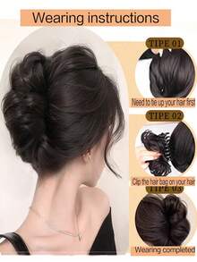 Women's Curly Hair Bun, Fashionable Natural Fluffy Hair Piece, Ponytail Holder, Hair Elastomer, Hair Rubber Band, Hairpin, Head Piece - Multicolor - View 7